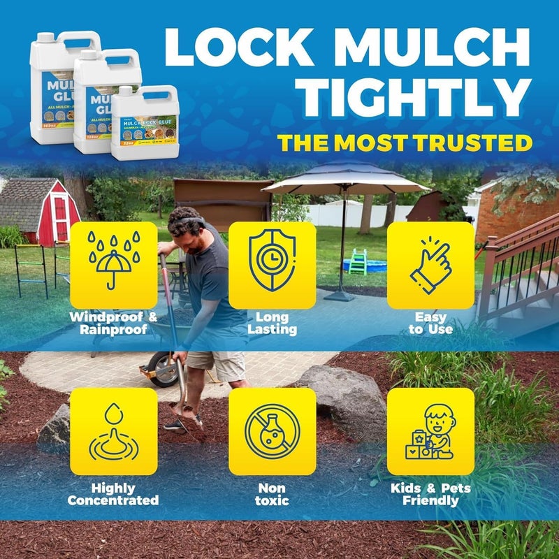 TTDMK Concentrate Mulch Glue for Landscaping, Makes 40oz Rock Glue, Fast Drying Gravel Landscape Lock Adhesive for Outdoor, Garden, Yard, Mulch Gravel Binder Spray, Easy Hold Bark Binder Spray for Stone - Image 4